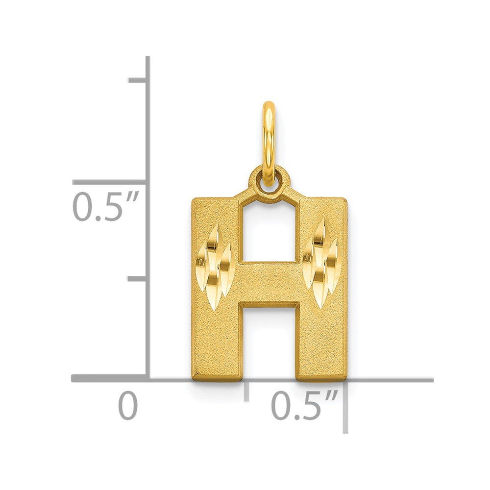 10K Yellow Gold Initial H Charm