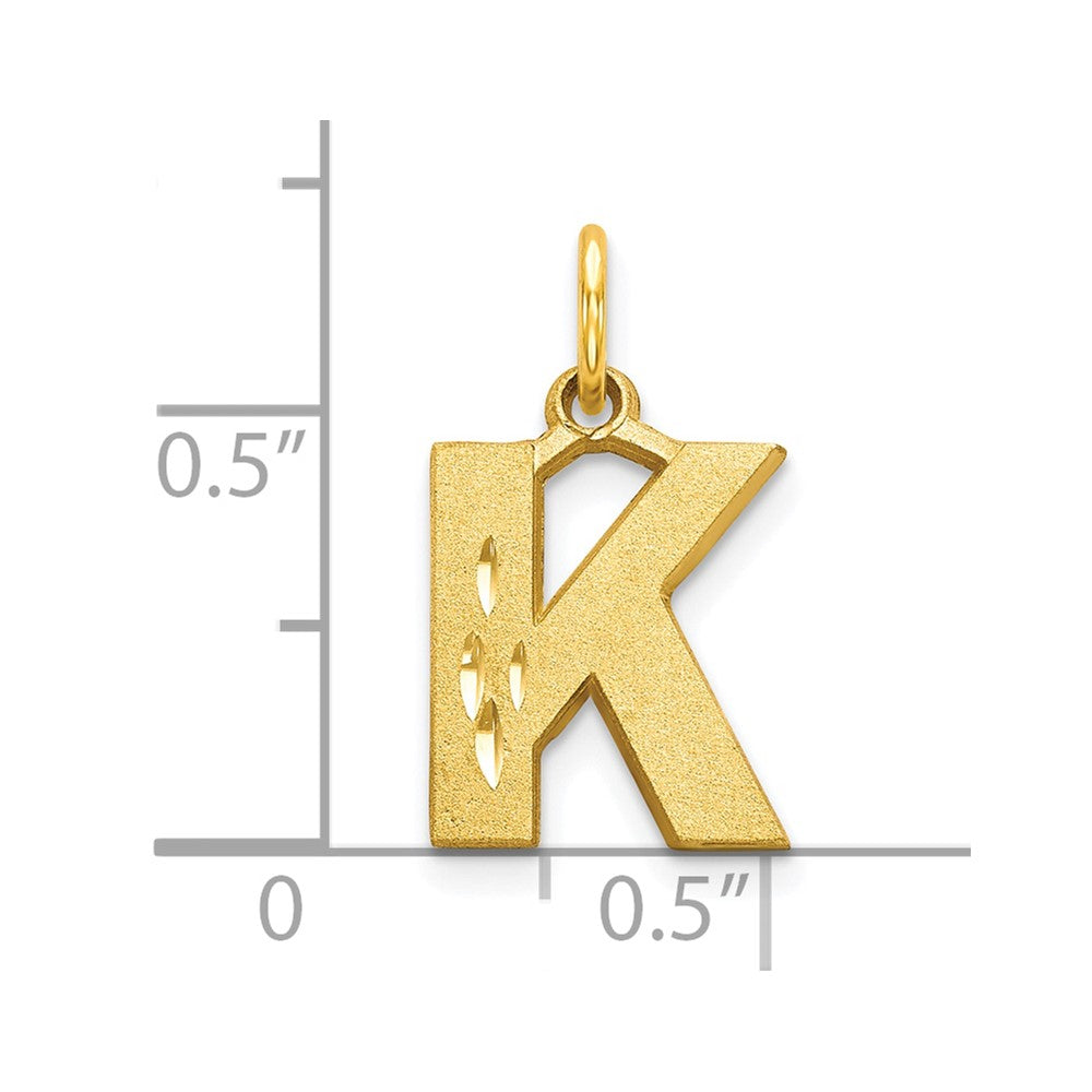10K Yellow Gold Initial K Charm