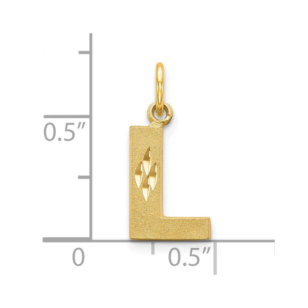 10K Yellow Gold Initial L Charm