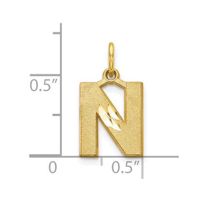 10K Yellow Gold Initial N Charm