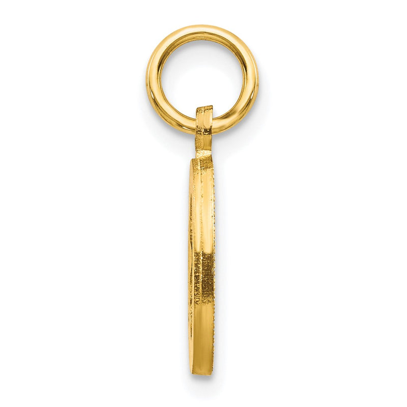 10K Yellow Gold Initial O Charm
