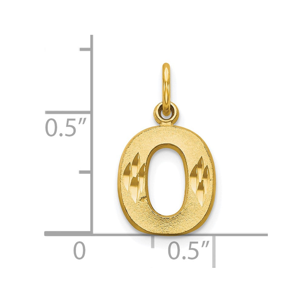10K Yellow Gold Initial O Charm
