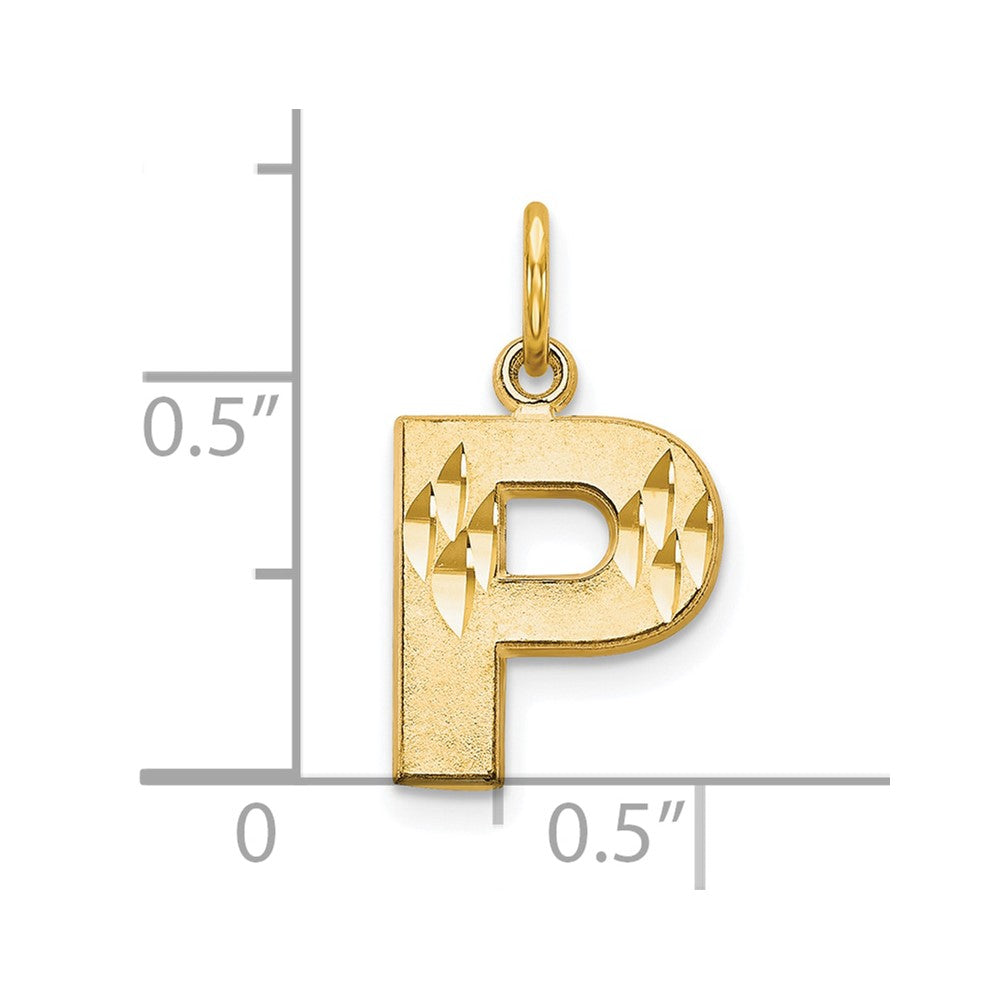 10K Yellow Gold Initial P Charm