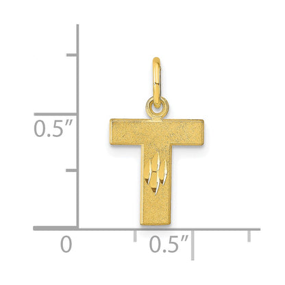 10K Yellow Gold Initial T Charm