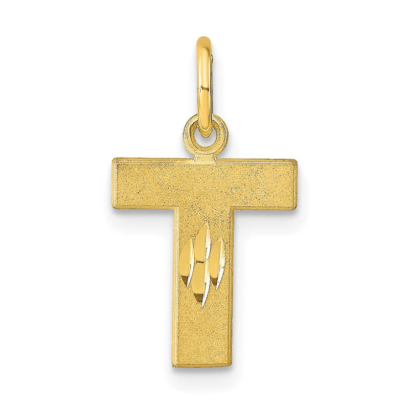 10K Yellow Gold Initial T Charm