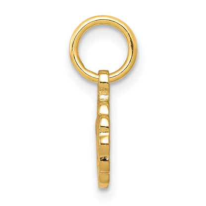 10K Yellow Gold Solid Satin Polished Our Lady Of Sorrows Disc Pendant