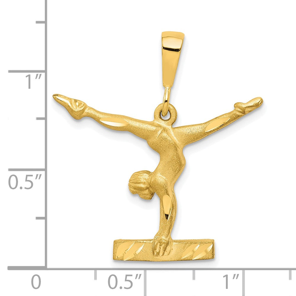 10K Yellow Gold Solid Gymnast Charm