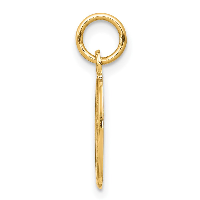 10K Yellow Gold Solid Satin Polished St. Christopher Pendant