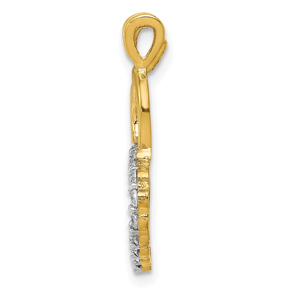 10K Yellow Gold Cz Heart Pendant