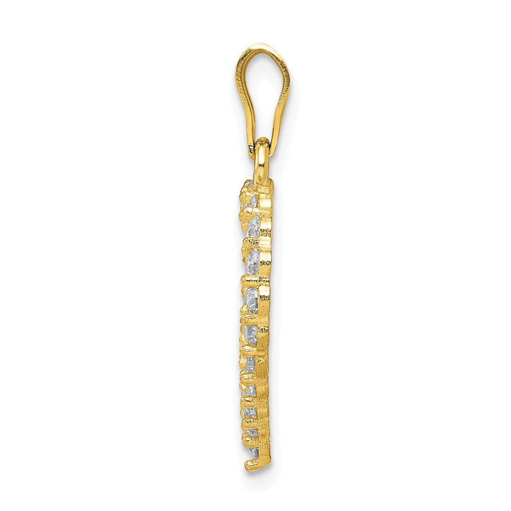 10K Yellow Gold Cz Heart Pendant