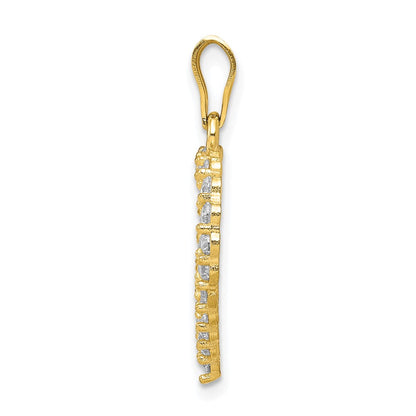 10K Yellow Gold Cz Heart Pendant