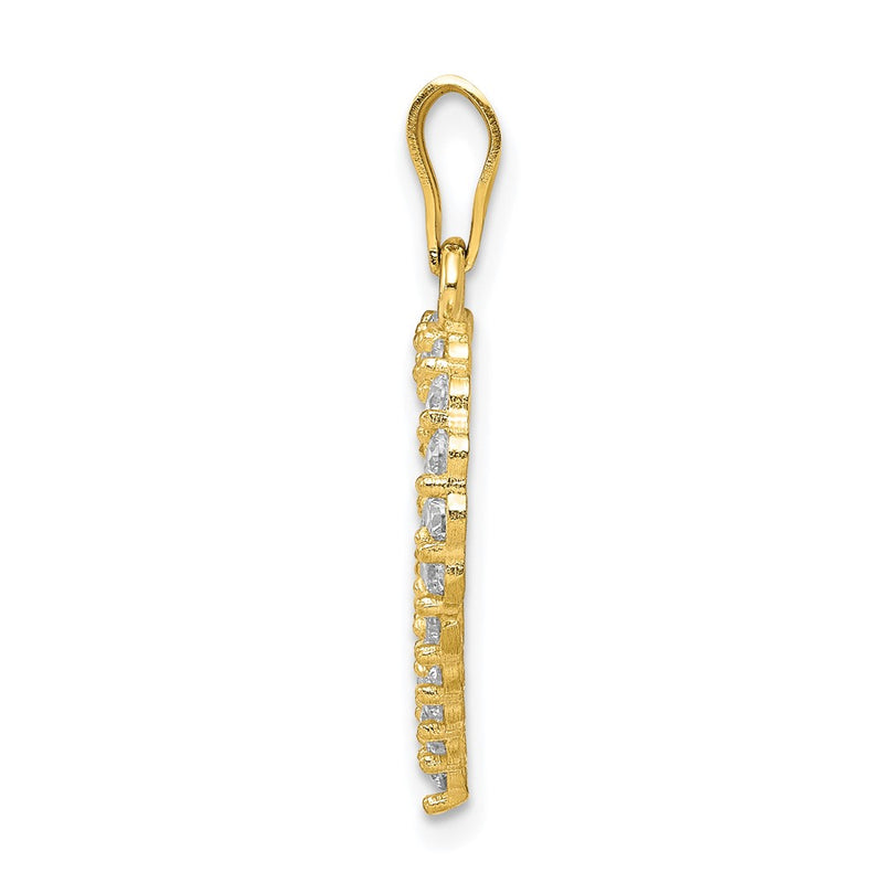 10K Yellow Gold Cz Heart Pendant