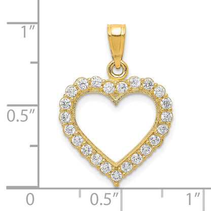10K Yellow Gold Cz Heart Pendant