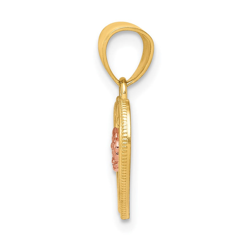 10K Two-Tone Small Heart Charm