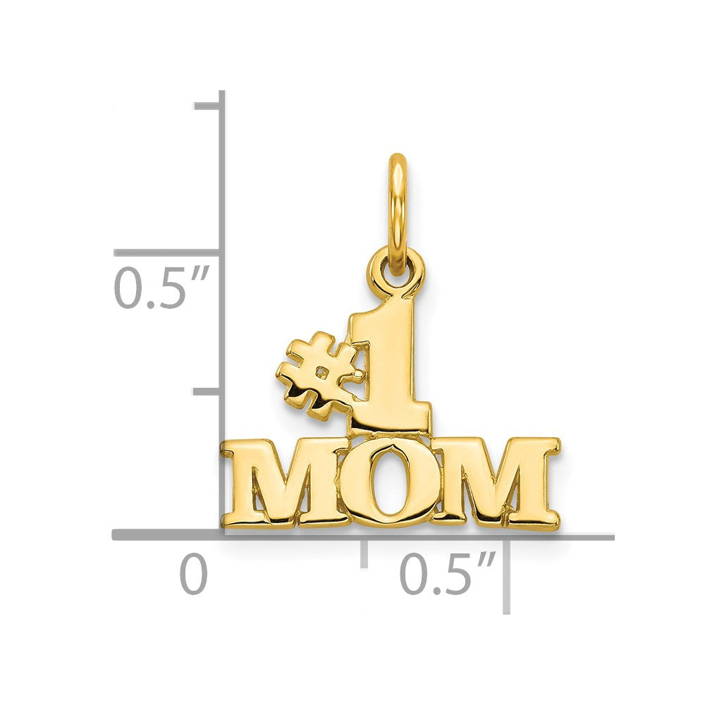 10K Yellow Gold #1 Mom Charm
