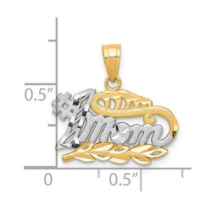 10K Yellow W/Rhodium #1 Mom Charm