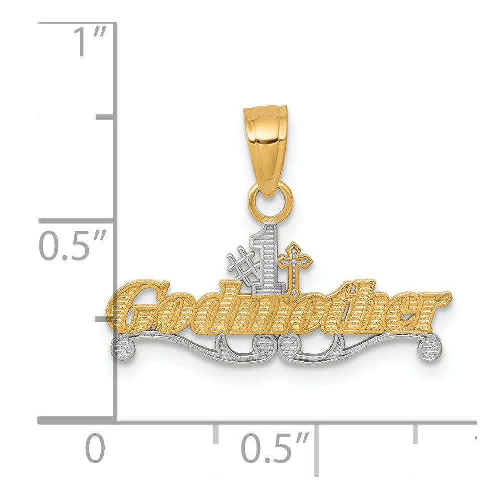 10K Yellow W/Rhodium #1 Godmother Charm