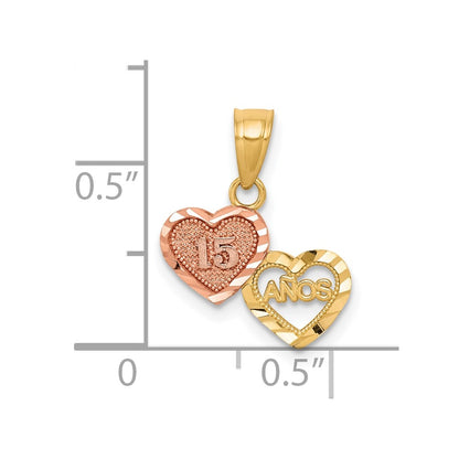 10K Two-Tone Small 15 Anos Charm