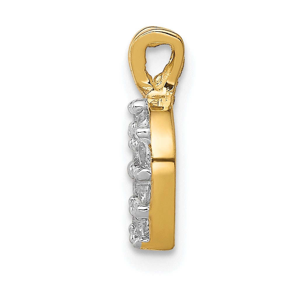 10K Yellow Gold Small Cz Horseshoe Charm