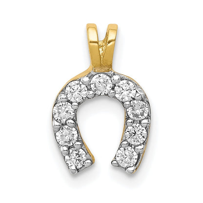 10K Yellow Gold Small Cz Horseshoe Charm