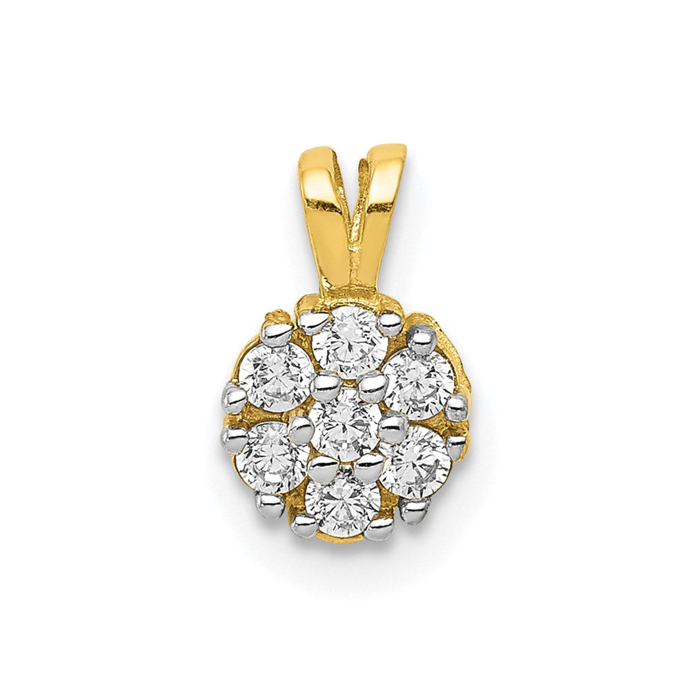 10K Yellow Gold Small Cz Flower Charm