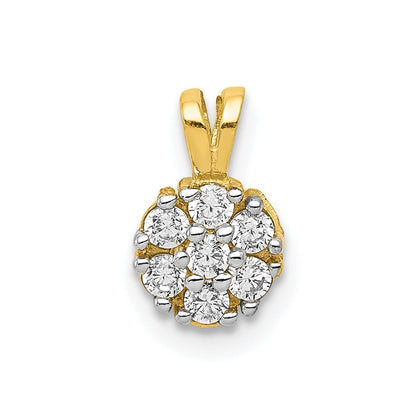 10K Yellow Gold Small Cz Flower Charm