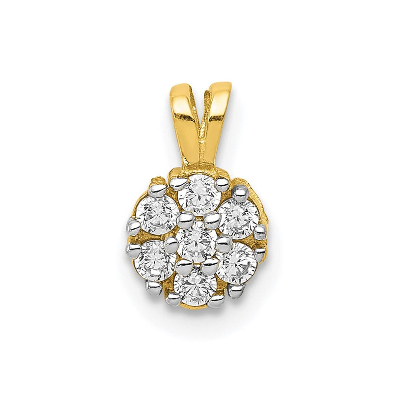 10K Yellow Gold Small Cz Flower Charm