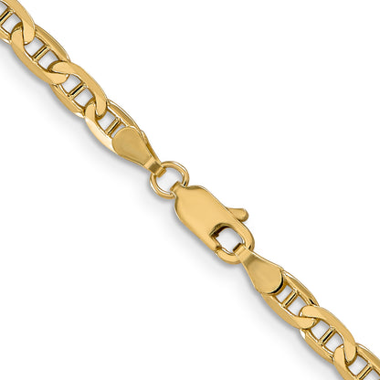 10K Yellow Gold 3.75mm Concave Anchor Chain