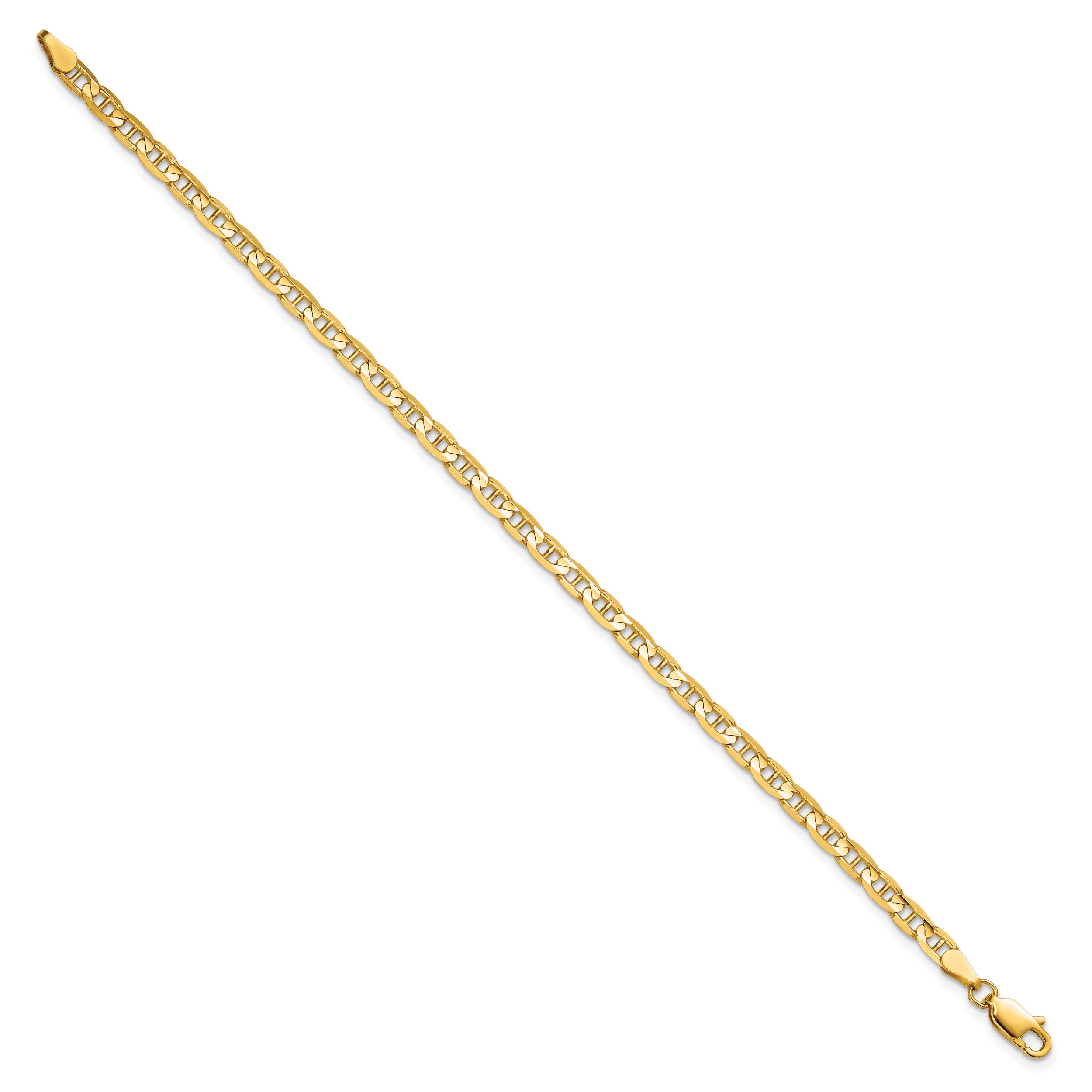 10K Yellow Gold 3.75mm Concave Anchor Chain