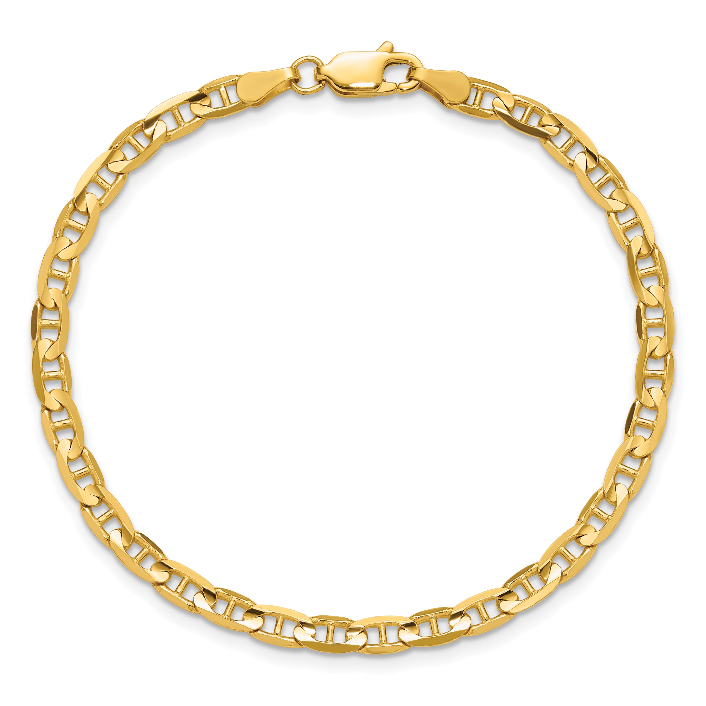 10K Yellow Gold 3.75mm Concave Anchor Chain