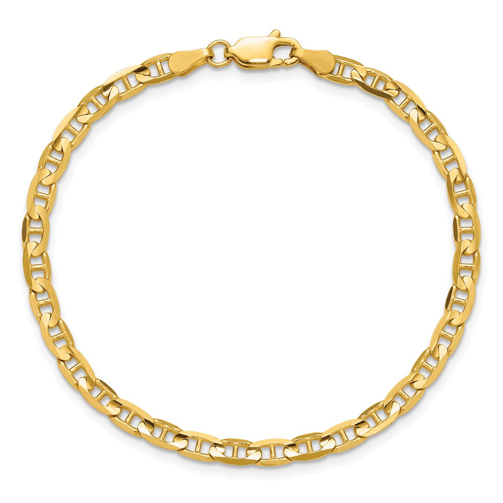 10K Yellow Gold 3.75mm Concave Anchor Chain Anklet