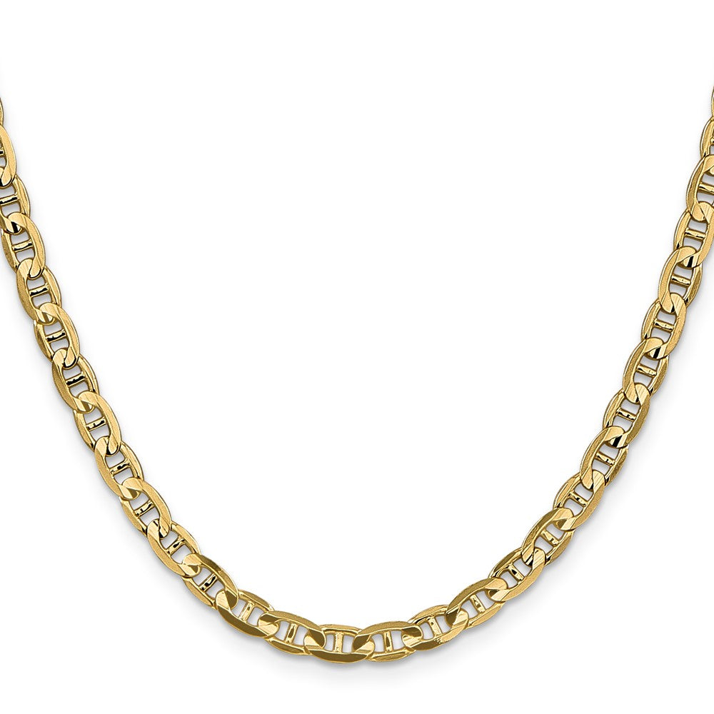 10K Yellow Gold 4.5mm Concave Anchor Chain Necklace