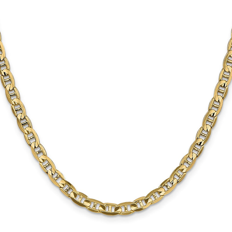 10K Yellow Gold 4.5mm Concave Anchor Chain Necklace