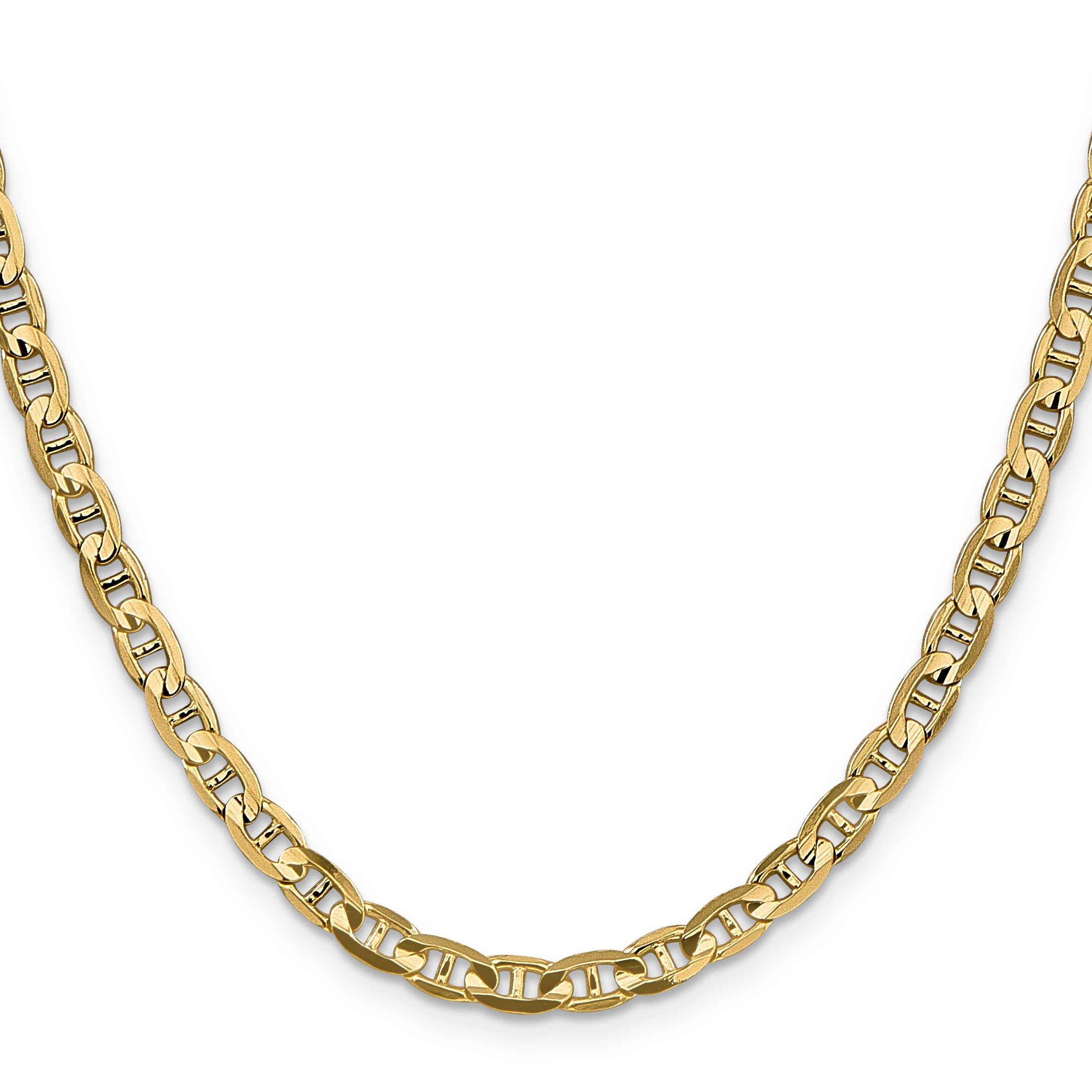 10K Yellow Gold 4.5mm Concave Anchor Chain