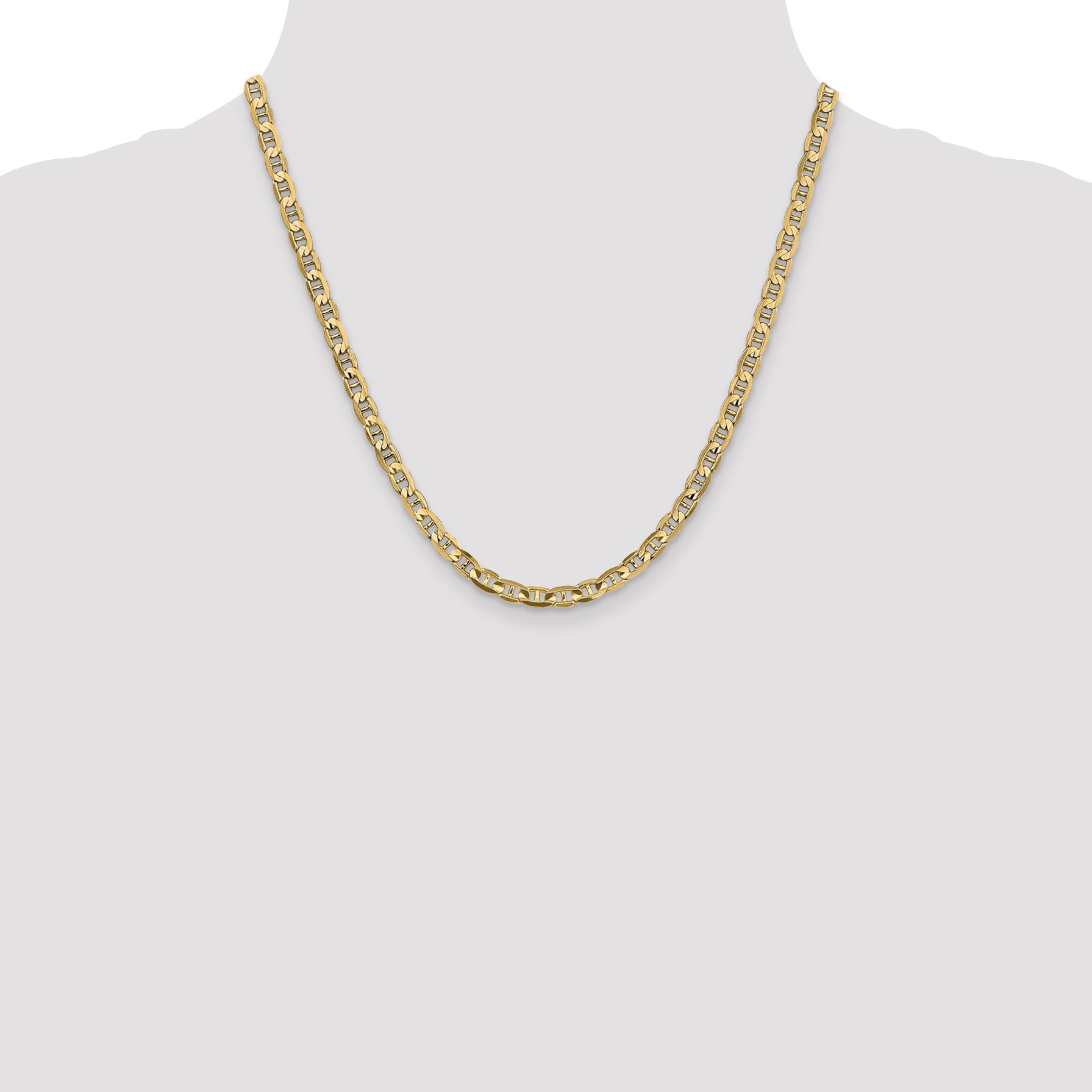 10K Yellow Gold 4.5mm Concave Anchor Chain