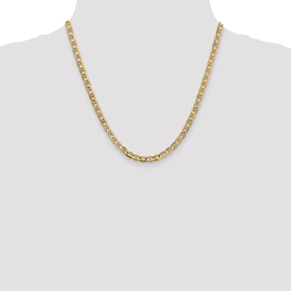 10K Yellow Gold 4.5mm Concave Anchor Chain