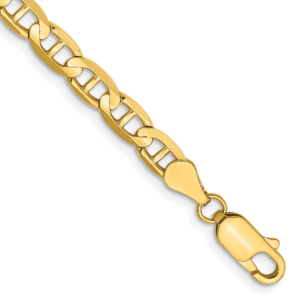 10K Yellow Gold 4.5mm Concave Anchor Chain Anklet