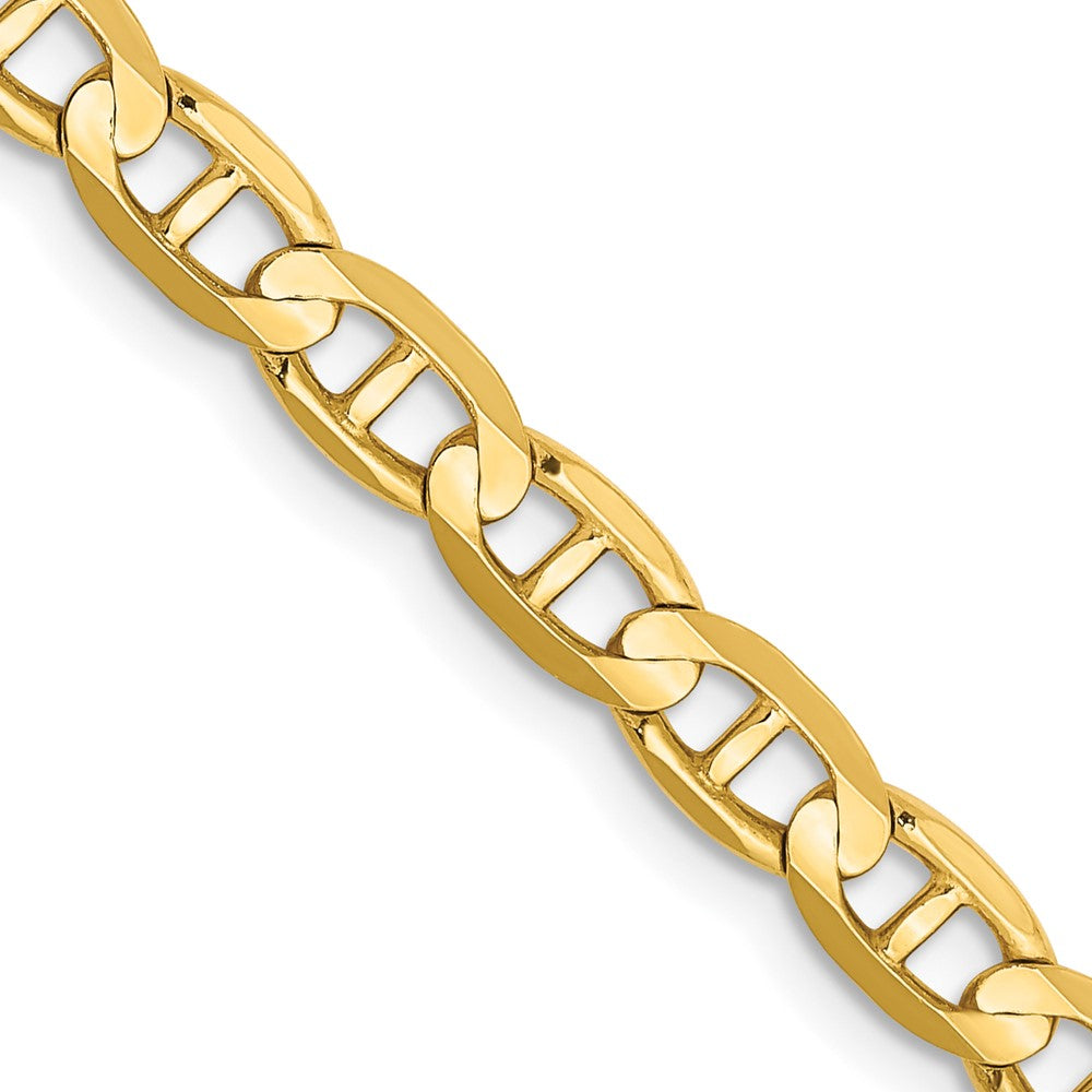10K Yellow Gold 4.5mm Concave Anchor Chain Necklace