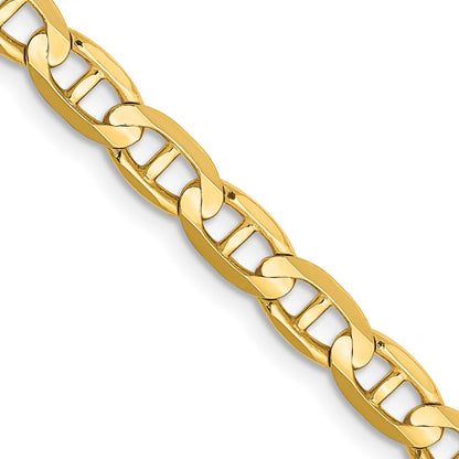 10K Yellow Gold 4.5mm Concave Anchor Chain Necklace