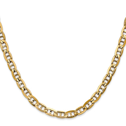 10K Yellow Gold 10K 5.25mm Concave Anchor Chain