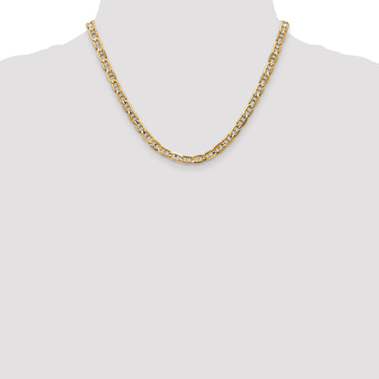 10K Yellow Gold 10K 5.25mm Concave Anchor Chain