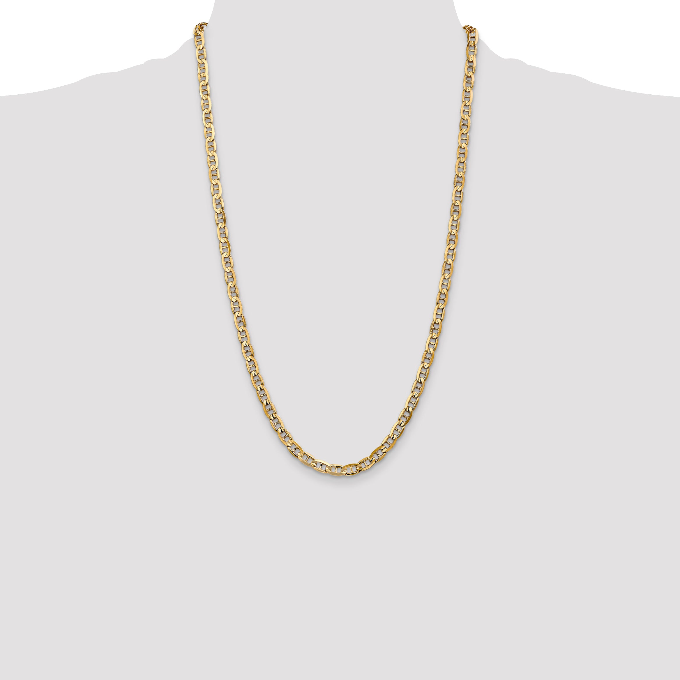 10K Yellow Gold 10K 5.25mm Concave Anchor Chain