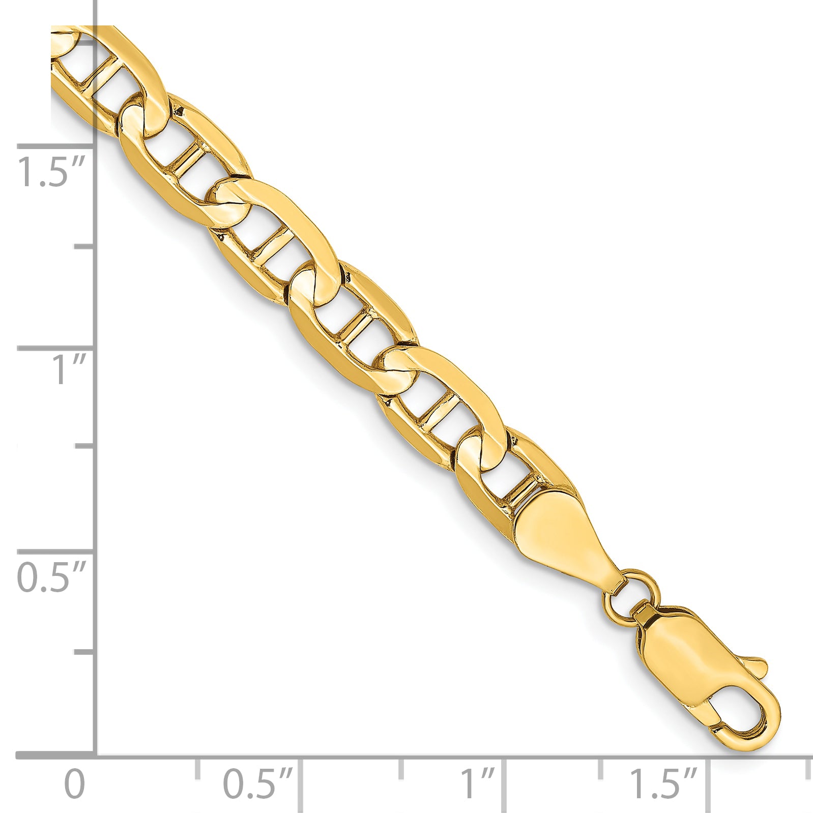 10K Yellow Gold 10K 5.25mm Concave Anchor Chain