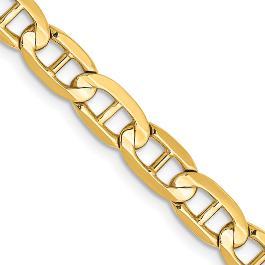 10K Yellow Gold 10K 5.25mm Concave Anchor Chain