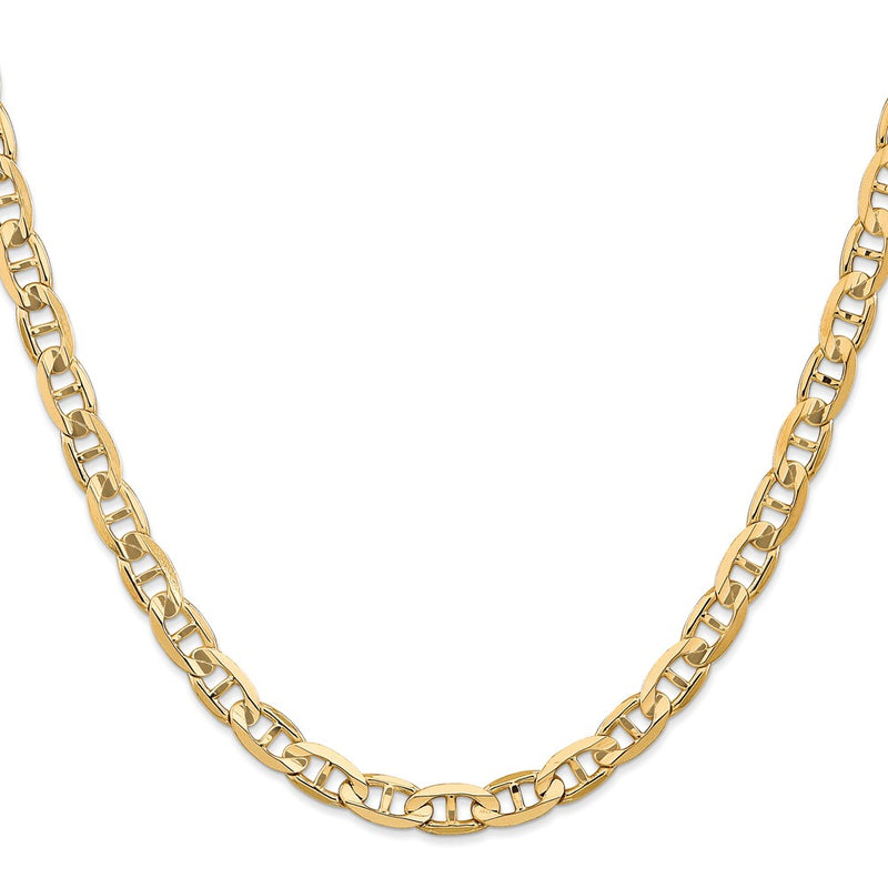 26 Inch 10K Yellow Gold 10K 6.25mm Concave Anchor Chain Necklace