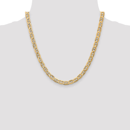 10K Yellow Gold 10K 6.25mm Concave Anchor Chain