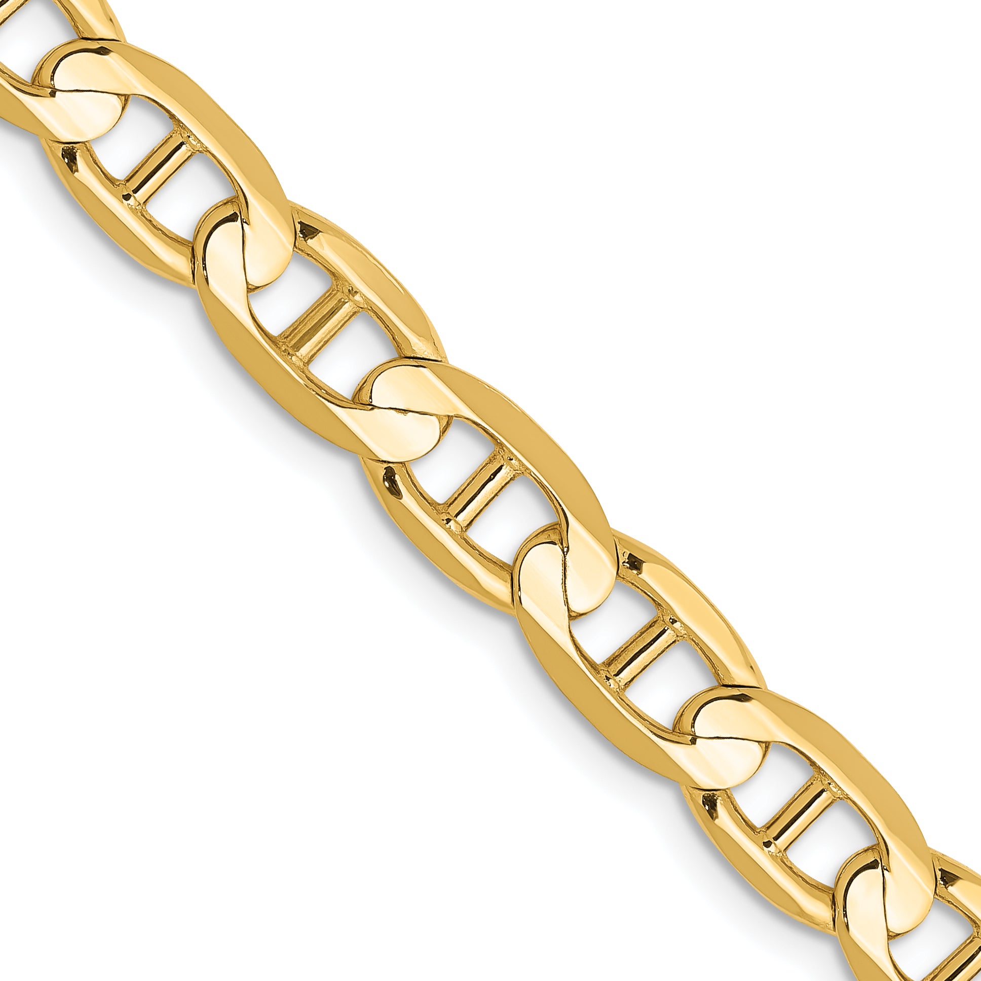 10K Yellow Gold 10K 6.25mm Concave Anchor Chain