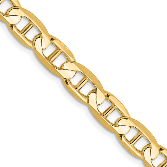 10K Yellow Gold 10K 6.25mm Concave Anchor Chain