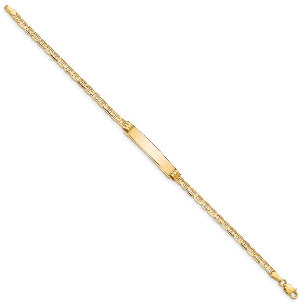 10K Yellow Gold Anchor Link Id Chain Bracelet
