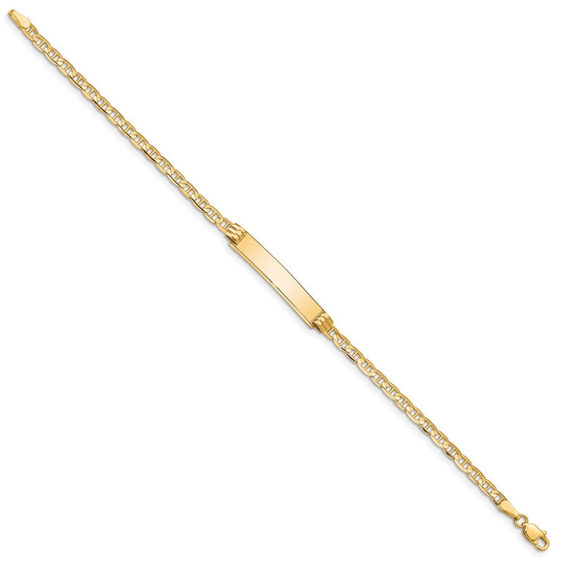 10K Yellow Gold Anchor Link Id Chain Bracelet